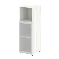 Шкаф средний узкий левый (1 низкий фасад стекло в раме) Yalta LT.SU-2.2 R L/R снежная патина